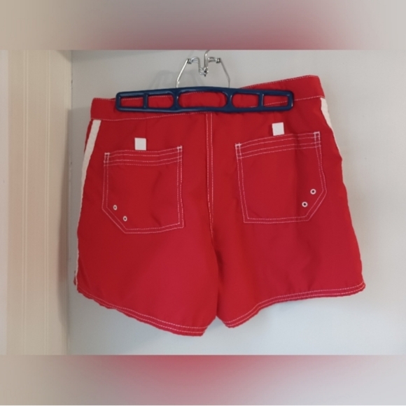 Polaris Red and White Stripe Surf Board Shorts - Picture 12 of 13